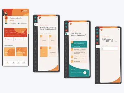 Quiz App app design education education app educational illustration learn question questionnaire questions quiz quiz app school study studying ui ux