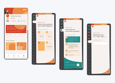 Quiz App app design education education app educational illustration learn question questionnaire questions quiz quiz app school study studying ui ux