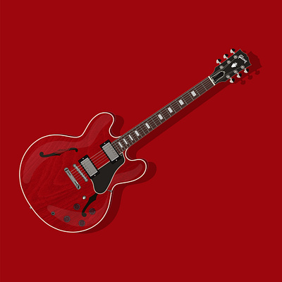 Gibson ES-335 cherry design es 335 faded gibson guitar vector