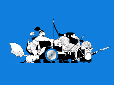 Vikings illustration character composition design illustration style viking warrior