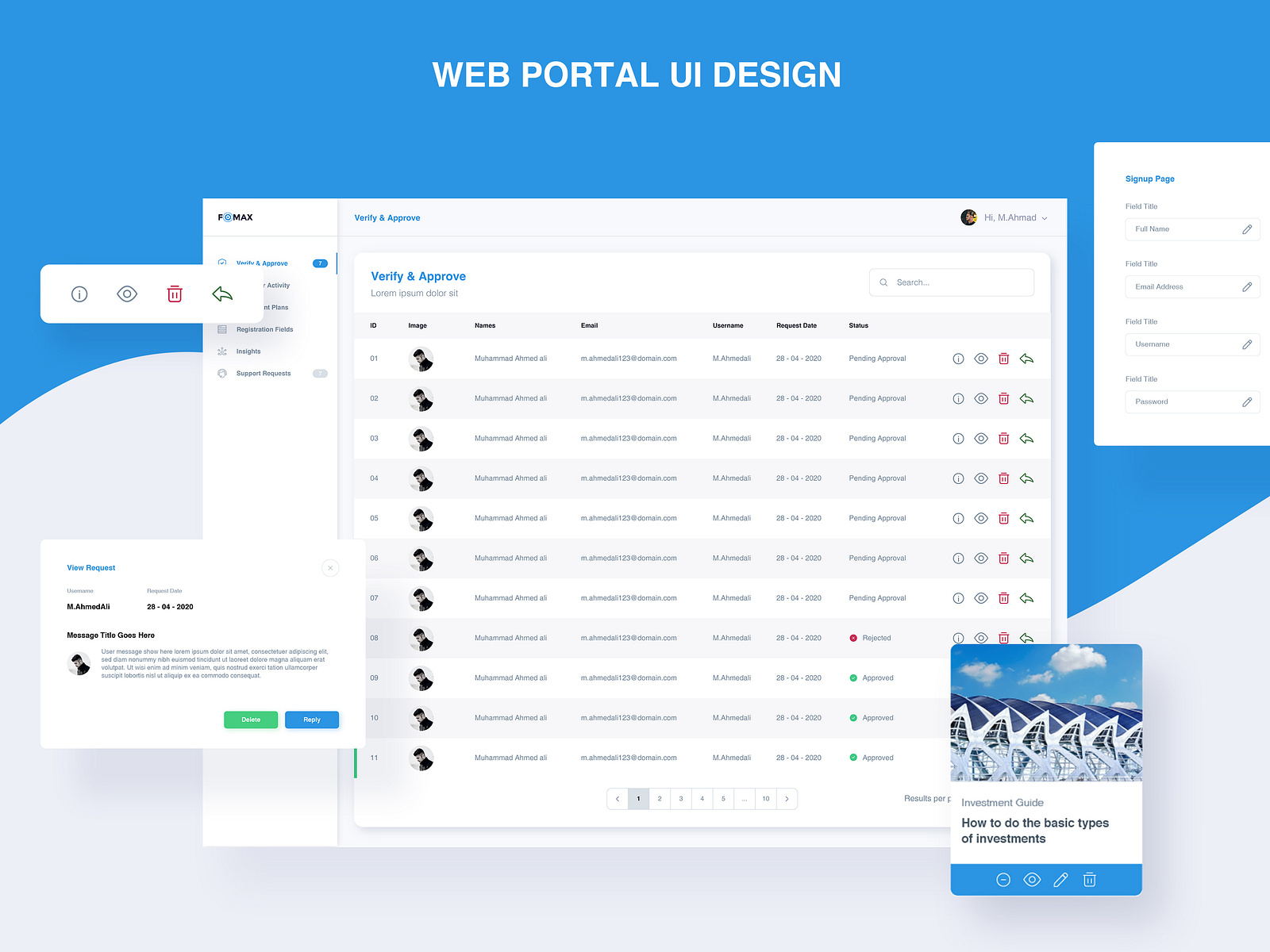 Web Portal UI Design by Usama Wajeeh on Dribbble