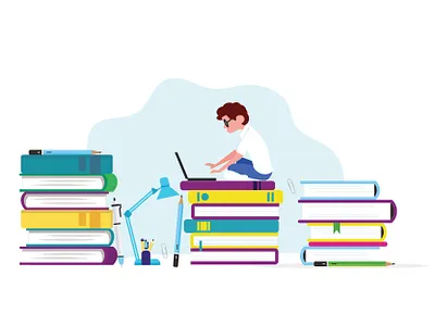 Onliine Education design digital illustration digitalart flat illustration minimal ui ux vector web