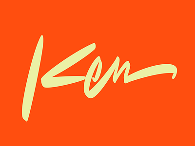 Ken freestyle lettering orange script scriptlettering