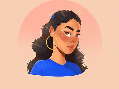 Isolation Illustration 04 character character design fashion flat flat illustration hoop earings illustration melanin portrait procreate