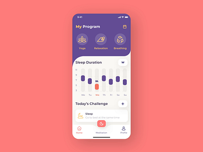 Yoga App Design after effects app app design breathing interface meditation meditation app minimal mobile mobile ui relaxation sleep sport ui uiux ux yoga yoga app