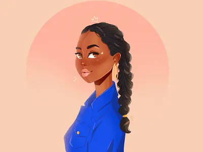 Isolation illustration 5 character character design flat flat illustration hoop earrings illustration melanin portrait portrait illustration procreate