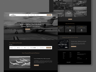 JETSTRATIX-Private Jet Charter Company(Landing Page) flight landingpage travel travel agency ui uidesign website design