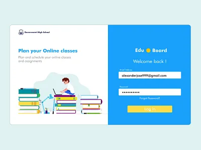 Eduboard Login app design flat icon illustration ui ux vector web website