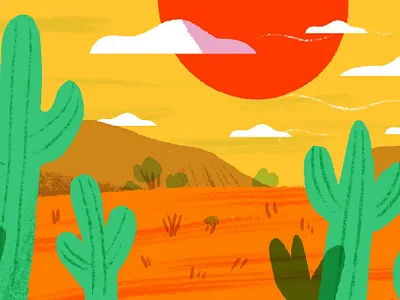 Conference Backgrounds Desert art background conference design drawing illustration nature procreate zoom