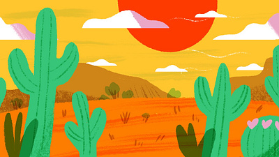 Conference Backgrounds Desert art background conference design drawing illustration nature procreate zoom