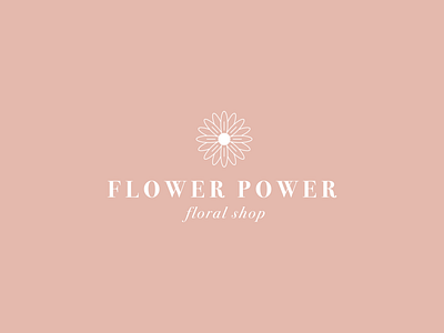 Flower Power adobe illustrator branding challenge design elegant flat floral florist flower icon identity logo logo challenge logo design minimal serif shop sun vector