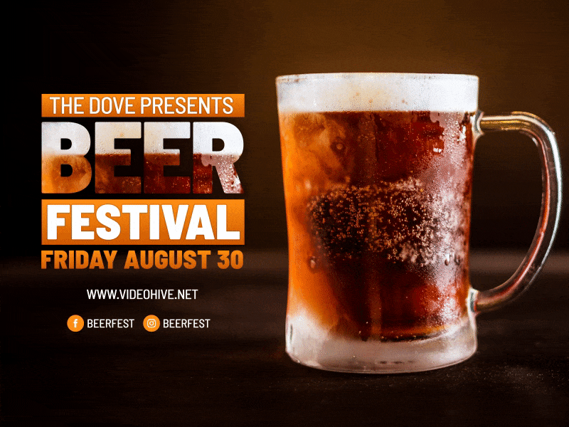 Beer festival after affects animation ball beer bubble festival foam glass pint template transition