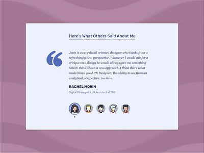 Testimonials Section 100daysofui dailyui design productdesign testimonials ui ux ux design web design