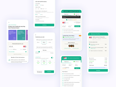 Term Insurance 2 detail page discount insurance landing page lists plan product design quote