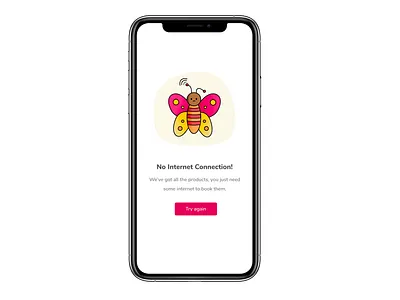 No Internet connection app branding butterfly clean dailyui design error error page illustraion internet minimal mobile no internet ui ux