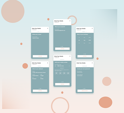 Account Creation - Step By Step account creation app design flat minimal mobile app onboarding sign up ui signup step by step steps ui ux