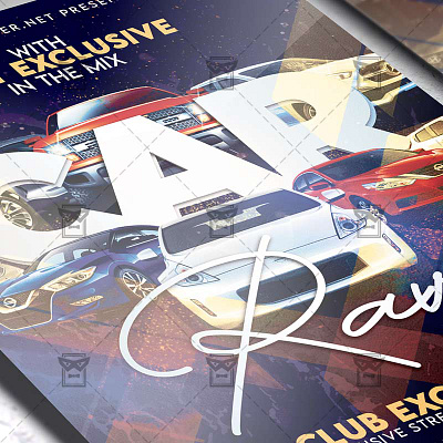 Car Rave Night - Flyer PSD Template rave night rave night