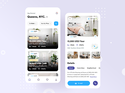 Real estate app app ui appartment application design business clean app design home rent interaction design mobile app property real estate real estate agent ui ux