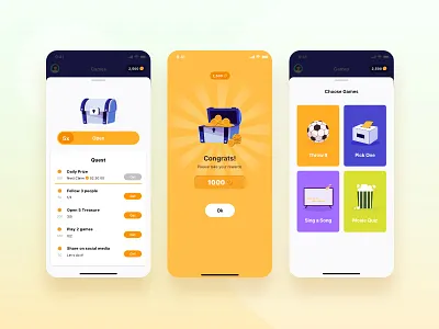 UI Games coin coins game game design games illustration prize treasure chest ui vector illustration