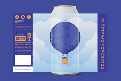 Blueberry Pils beer blueberry branding brewery buffalo ny craft brewery hot air balloon illustration label label design packaging stronghold studio