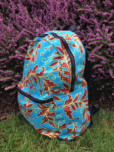 Lacy Leaves Turquoise Palette Backpack backpack bag blue botanical canvas canvas backpack colorful design drawing fabric floral gifts hand drawn illustration travel vines