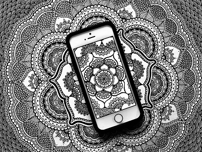 Spring Lotus Art Print abstract abstract art art print black and white botanical card card design detailed drawing drawings floral flowers henna home decor illustration intricate mandala ornate whimsical