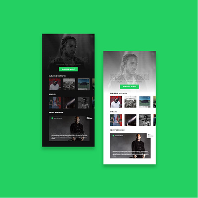 Spotify Concept || Kendrick Lamar Page branding design flat minimal ui web website