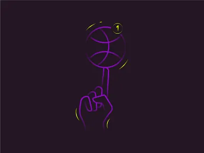I've got a dribbble Invite! ball dribbble dribbble invite illustration neon colors
