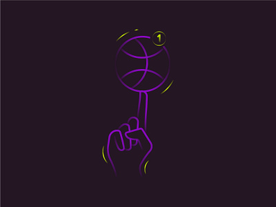 I've got a dribbble Invite! ball dribbble dribbble invite illustration neon colors