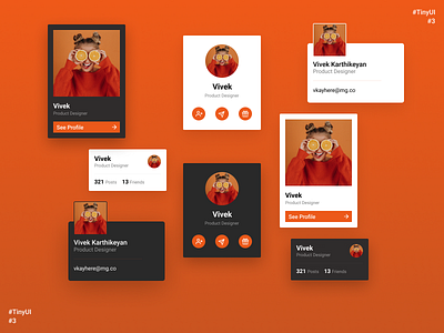 TinyUI #3 account component contact follow menu popup profile profile page user web design