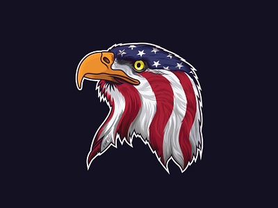 Eagle Head Vector adobe american american flag animal art artwork bird carnivore character cool design eagle eagle logo head illustration logo mascot mascot design star vector