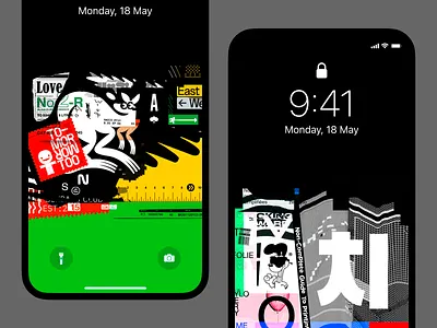 Collage-glitch RGB / Phone wallpapers clean collage colorful design glitch graphicdesign illustration phone screen wallpaper