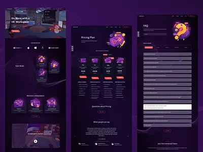 Immersed Website Design (Live) app branding dashboard design dribbble popular shot finance gradient illustration design statistics technology typography ui ux vr agency landing page vr design web app web design web redesign website concept website design