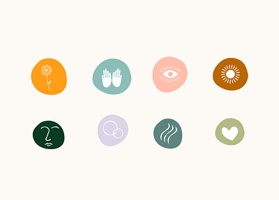 Abstract Wellness Icons brand design brand identity brand pattern branding design designer designer portfolio illustration logo website design