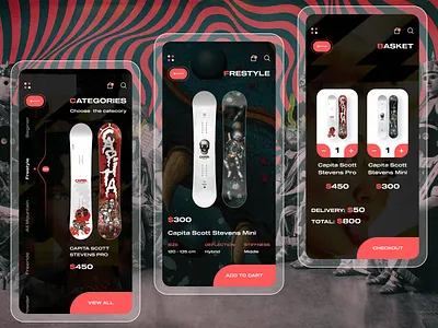 Capita - Everything is possible if you just believe. android android app app app design black ios ios app minimalist mobile app mobile app design mobile design mobile ui online store shop snowboard snowboarding ui ui deisgn uiux uxdesign