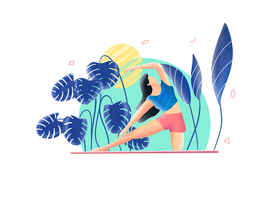 Yoga Series 1 art concept girl gradient illustration landscape yoga