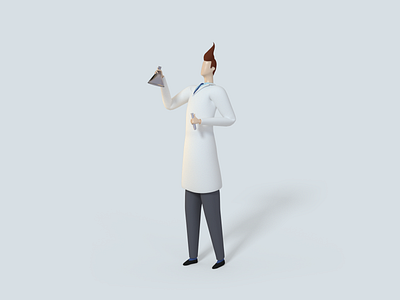 AB Testing Scientist 3d ab testing character render science ui ux webdesign website