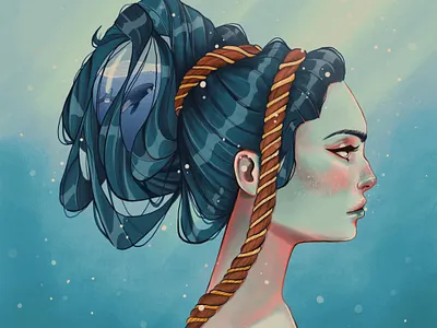 Akashic - Digital Illustration artwork character design digital illustration digital painting digitalart digitalpainting drawing illustration ocean painting portrait art portrait illustration sea
