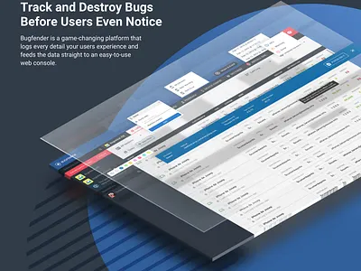 bugfender dashboad web design