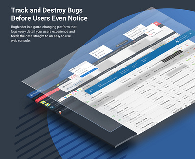 bugfender dashboad web design