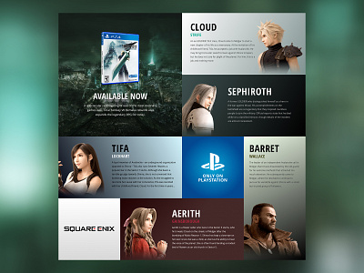 Final Fantasy 7 - Character Sheet - CSS Grid Excercise css css grid final fantasy layout responsive videogame ui