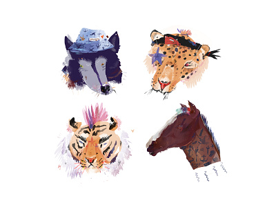 Fashionable Animals amazing animal illustration animals character design fashion illustration