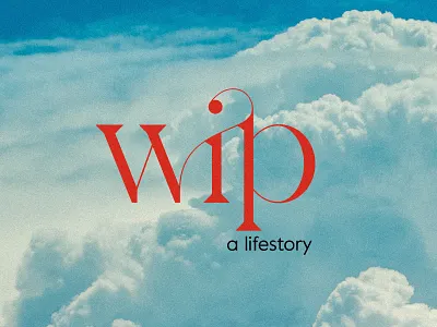 work in progress branding cloud clouds design flat font lockup logo red script texture typeface typography