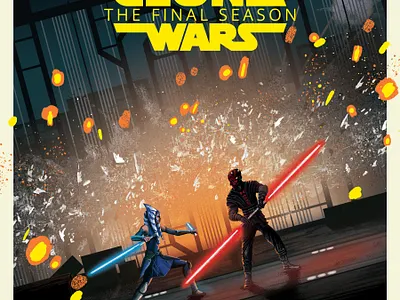 Star Wars The Clone Wars ahsoka darth maul digital painting disney disney plus illustration lightsaber movie movie poster poster star wars star wars art the clone wars