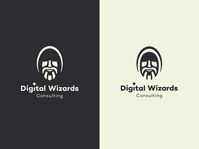 Digital Wizards beard brand brand design brand identity branding design consulting cyber security cybersecurity digital face hoodie illustraion illustration logo logo design logodesign magic magician warlock wizard