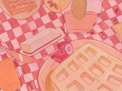 Mother's Day Breakfast coloredpencil design drawing editorial illustration gouache illustration illustrator painting