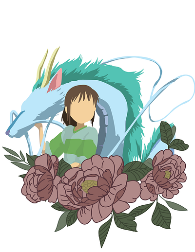 Spirited Away Flowers anime chihiro design flowers ghibli ghitea design illustration my neighbor totoro peonies peony spirited away studio ghibli vector