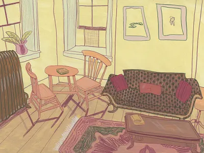 Bellefonte airbnb coloredpencil design drawing editorial editorialillustration gouache illustration painting