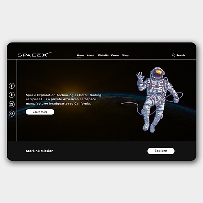 SpaceX Website Redesign | Rish Designs dark ui figma rish rish designs space space x ui ui design ux uxui webdesign website