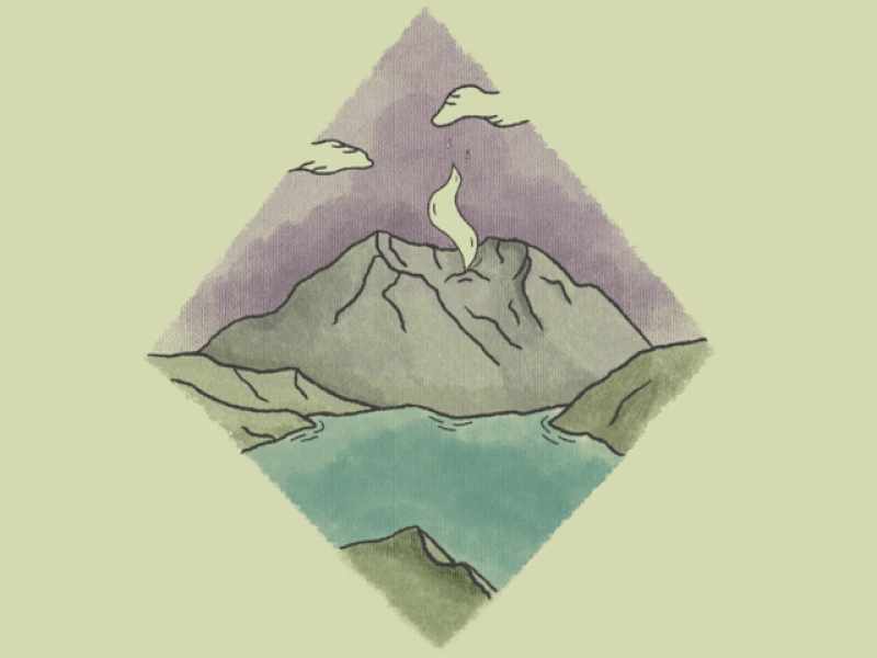 Mount St. Helens Anniversary Animation animation anniversary cascades cloud eruption gif helens illustration lake loop mount st. helens mountain procreate smoke texture volcano volcanoes